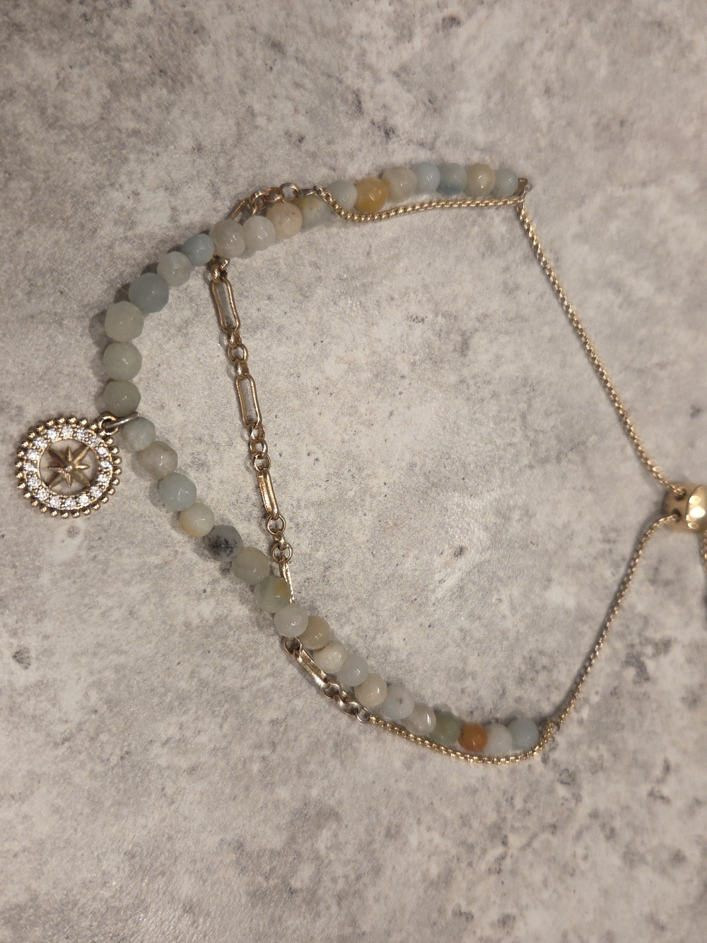 Gold and Multi-Bead Compass Pendant Layered Bracelet - Women Jewelry